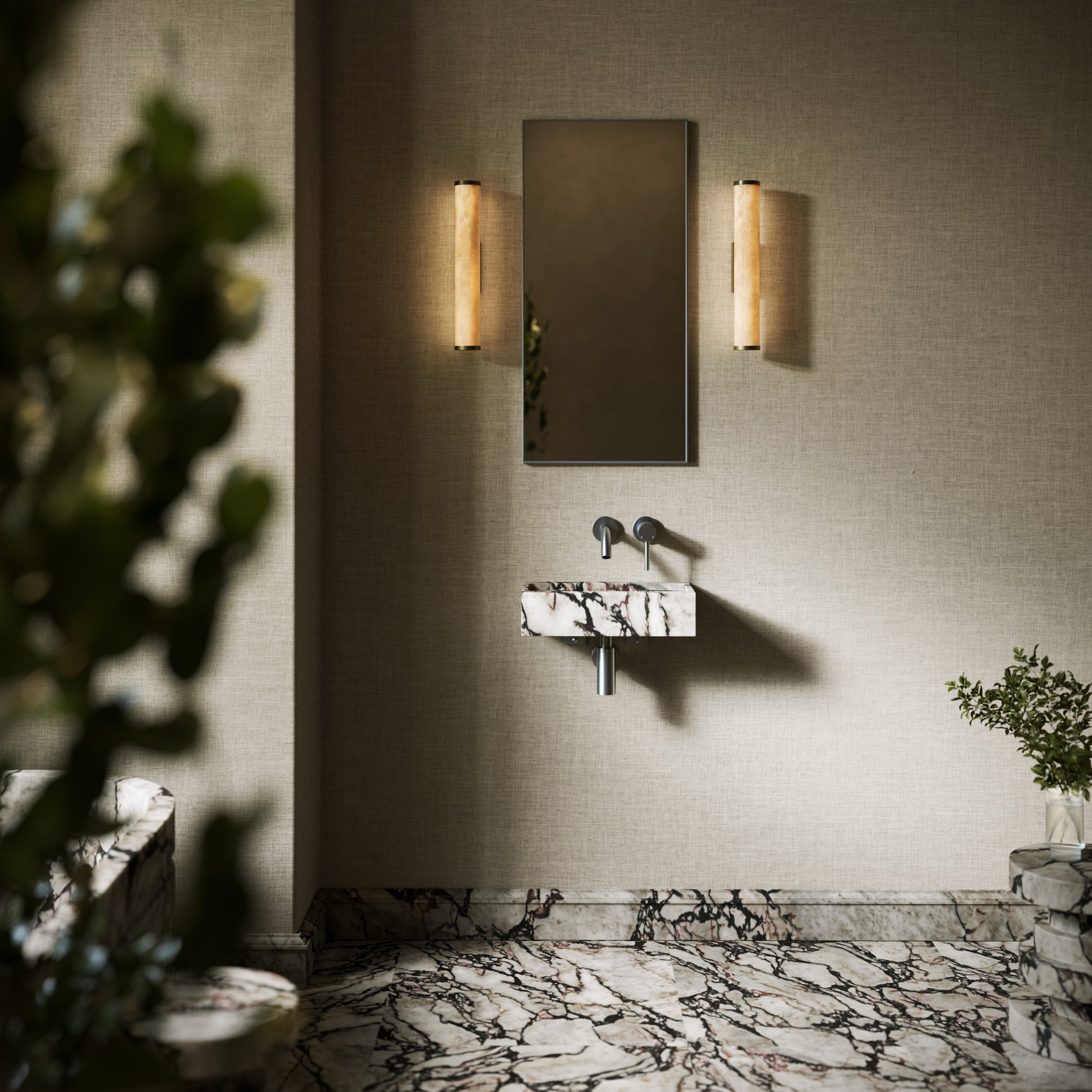 Artista Calacatta Viola Marble Wall Hung Basin 400 - 1200mm