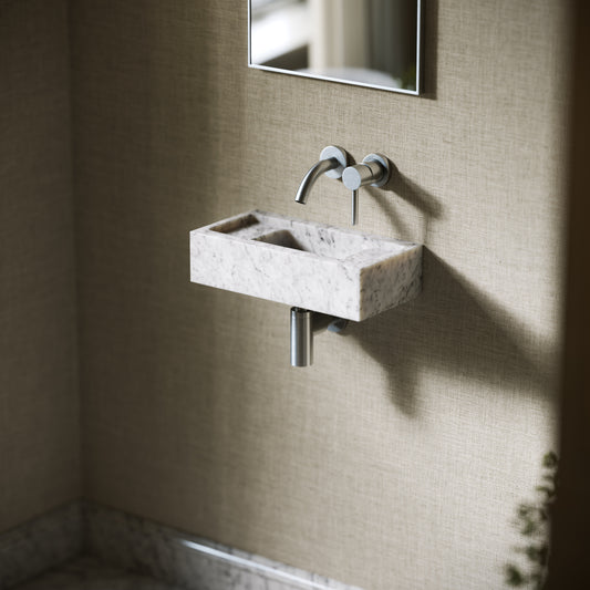 Artista Carrara Marble Wall Hung Basin 400 - 1200mm