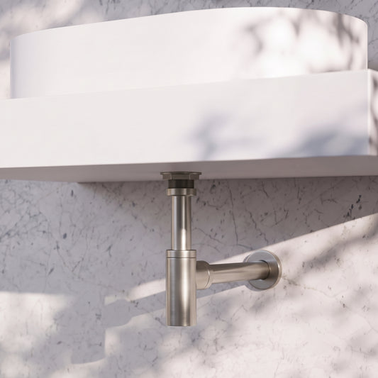 Luxe Brushed Stainless Round Bottle Trap