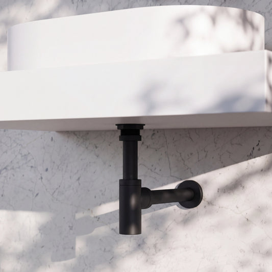Luxe Matte Black Round Bottle Trap