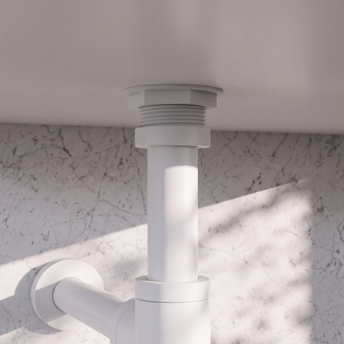 Luxe Silk Matte White Round Bottle Trap
