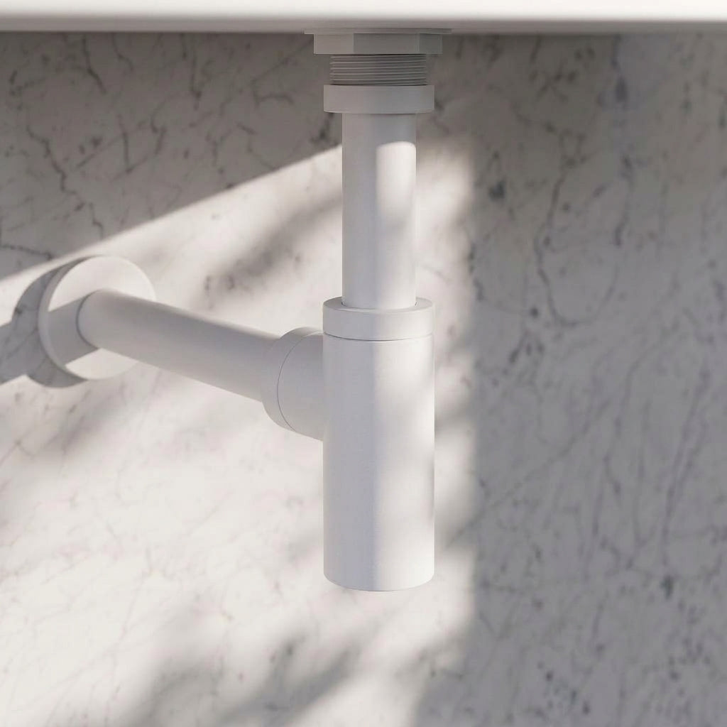 Luxe Silk Matte White Round Bottle Trap