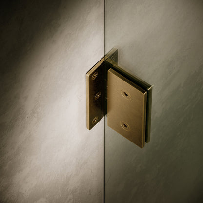 Cabina Aged Bronze Frameless Hinged Bath Shower Screen 800mm