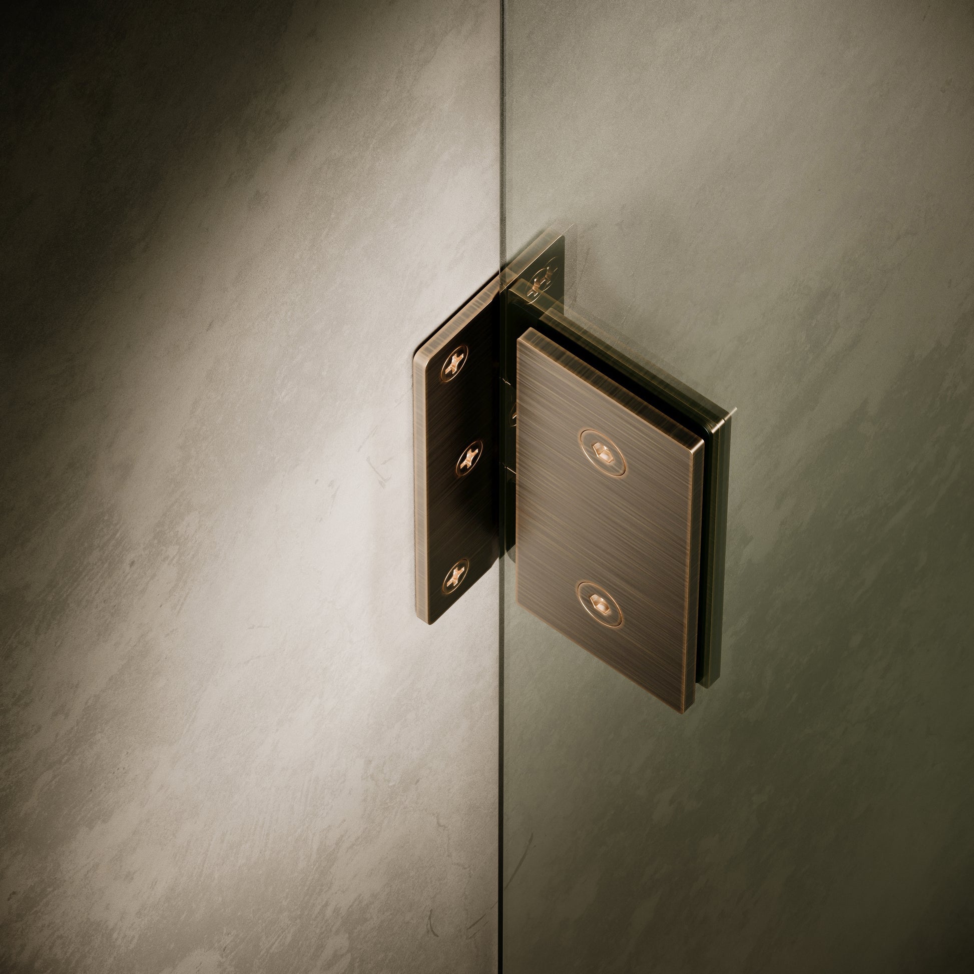 Cabina Brushed Bronze Frameless Hinged Bath Shower Screen 800mm