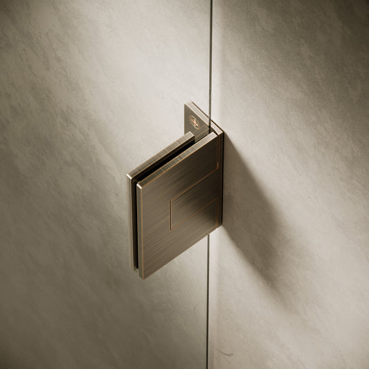 Cabina Brushed Bronze Frameless Hinged Bath Shower Screen 800mm