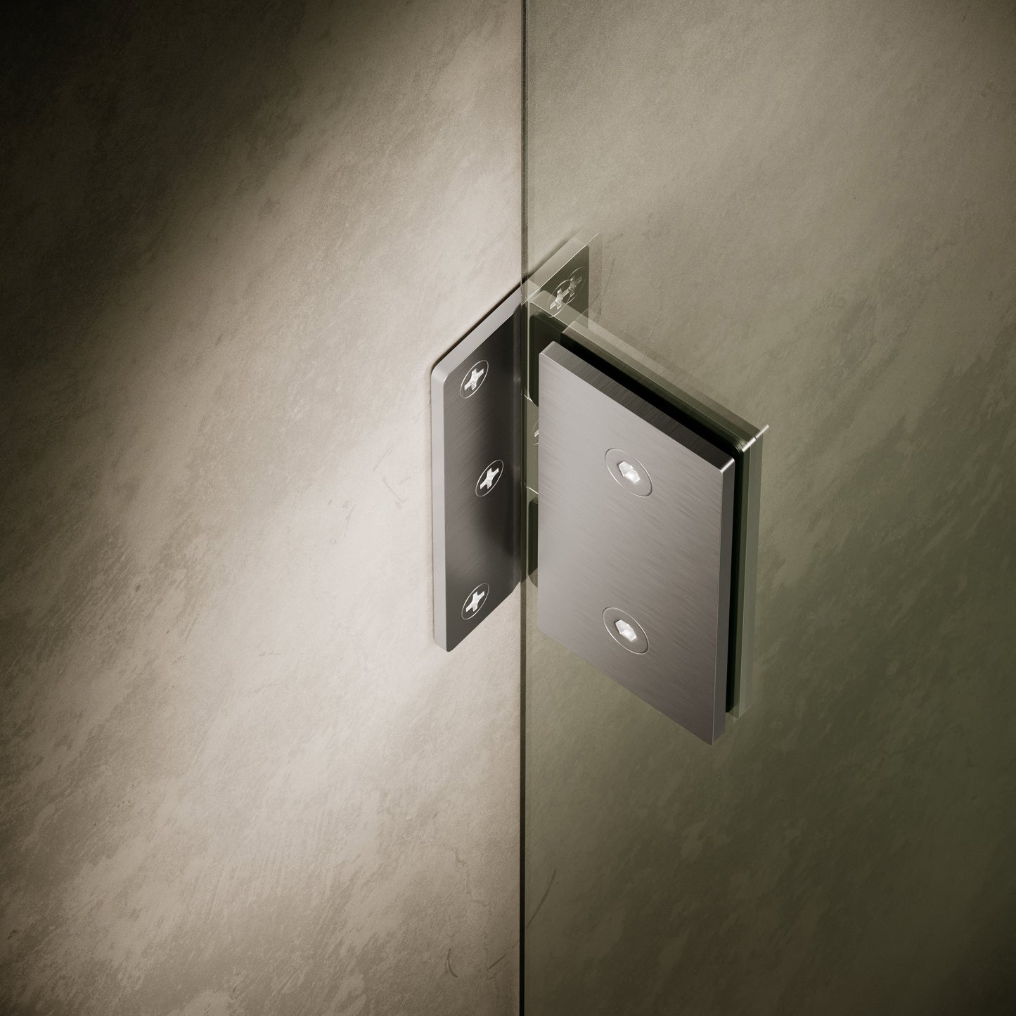 Cabina Brushed Stainless Frameless Hinged Bath Shower Screen 800mm