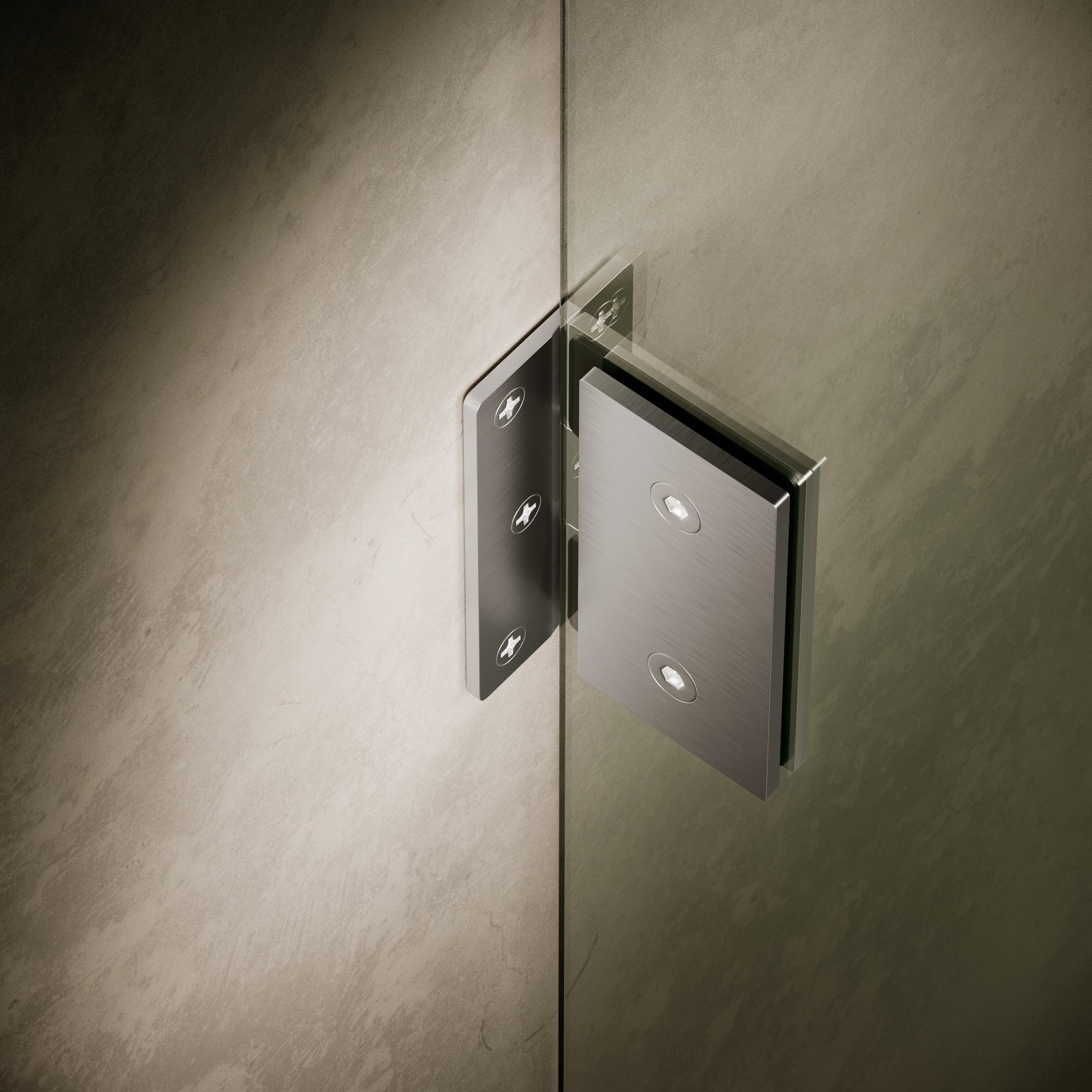 Cabina Brushed Stainless Frameless Hinged Bath Shower Screen 800mm