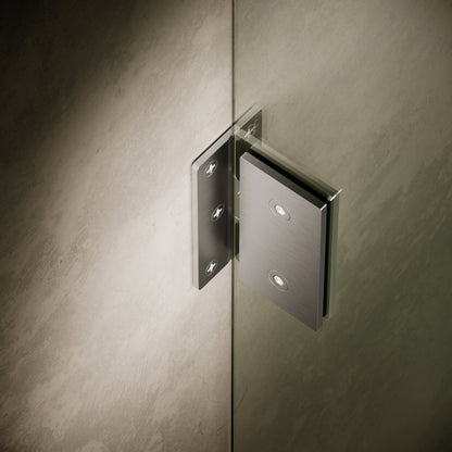 Cabina Brushed Stainless Frameless Hinged Bath Shower Screen 800mm