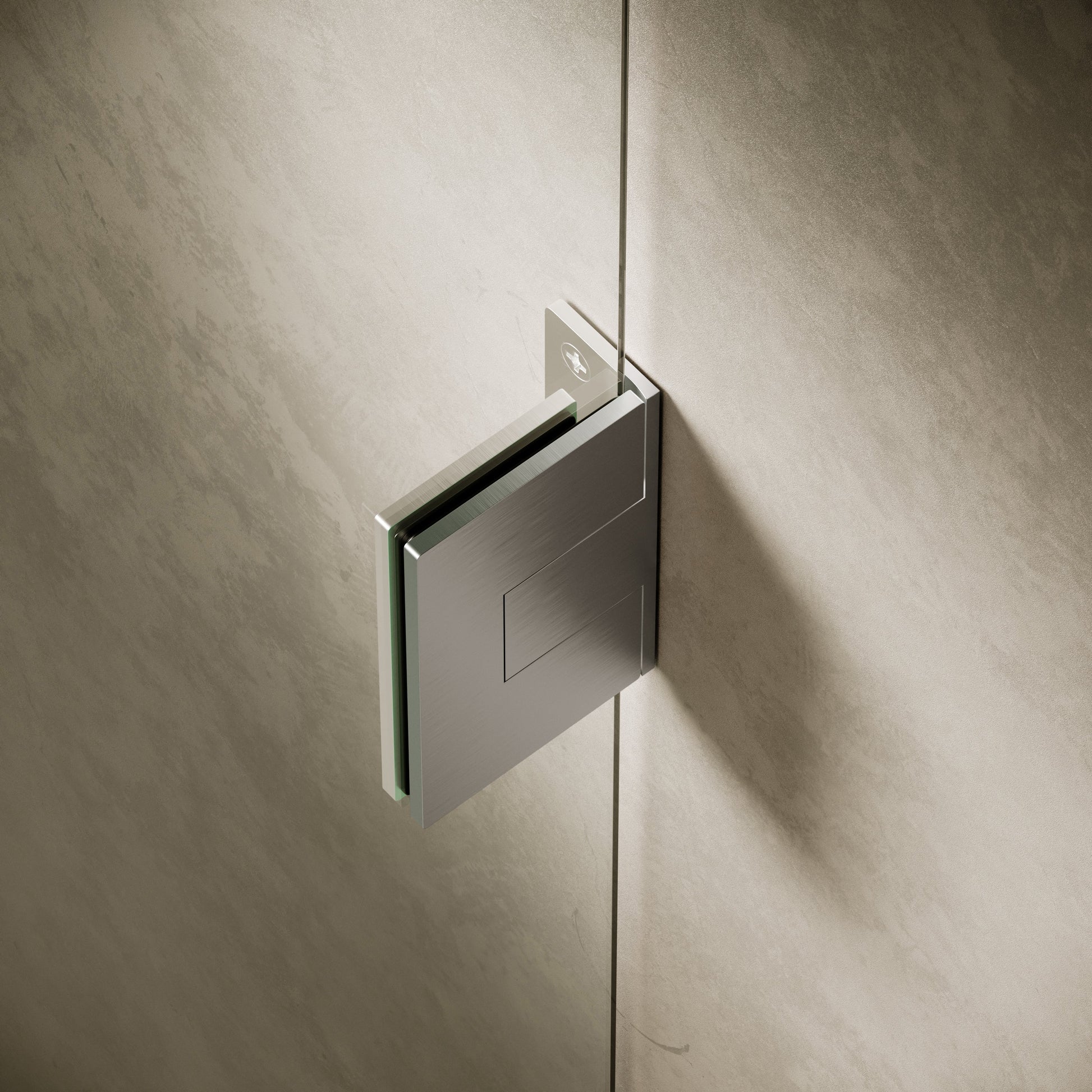 Cabina Brushed Stainless Frameless Hinged Bath Shower Screen 800mm