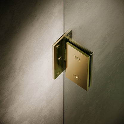 Cabina Polished Brass Frameless Hinged Bath Shower Screen 800mm
