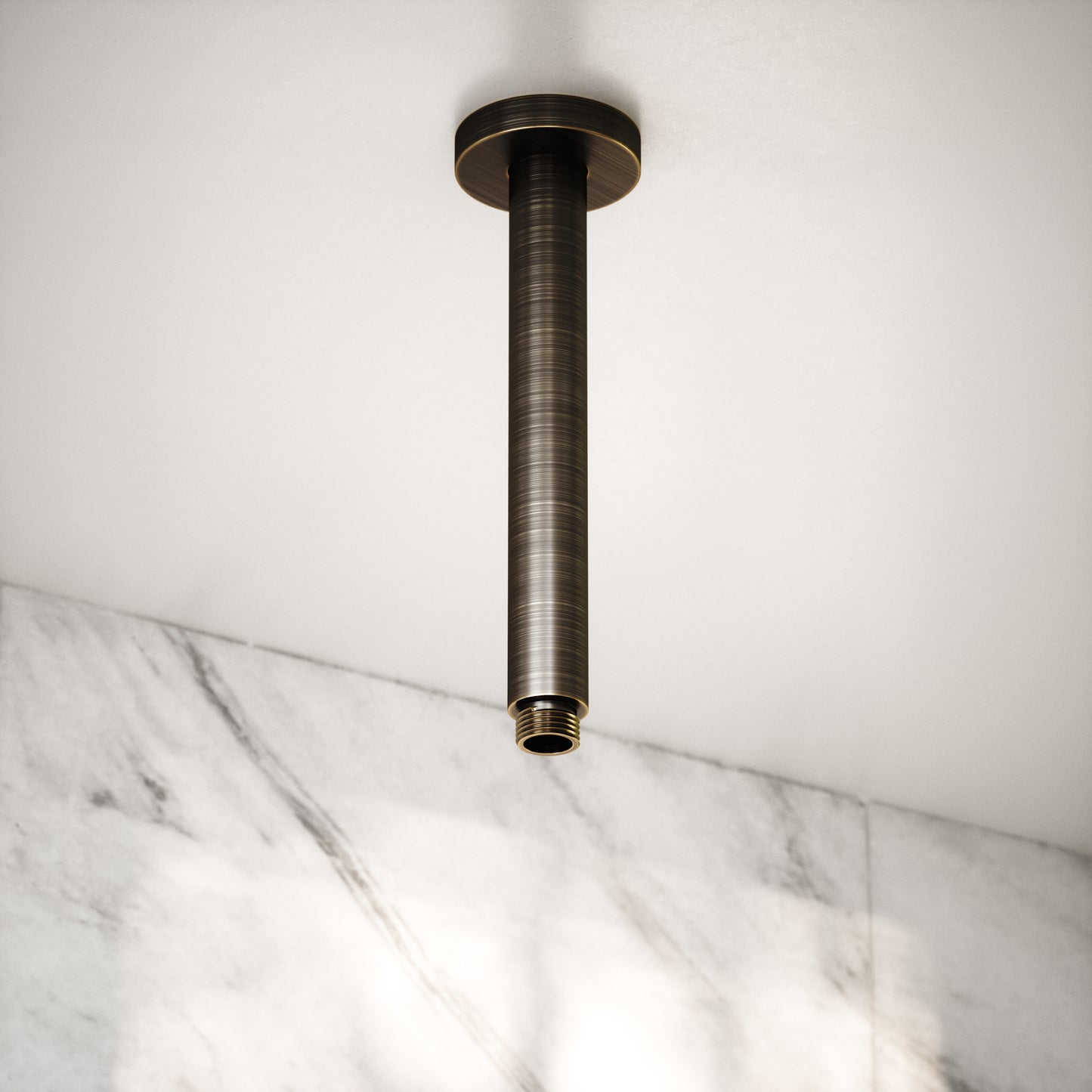 Brushed Bronze Ceiling Mount Shower Arm 200mm