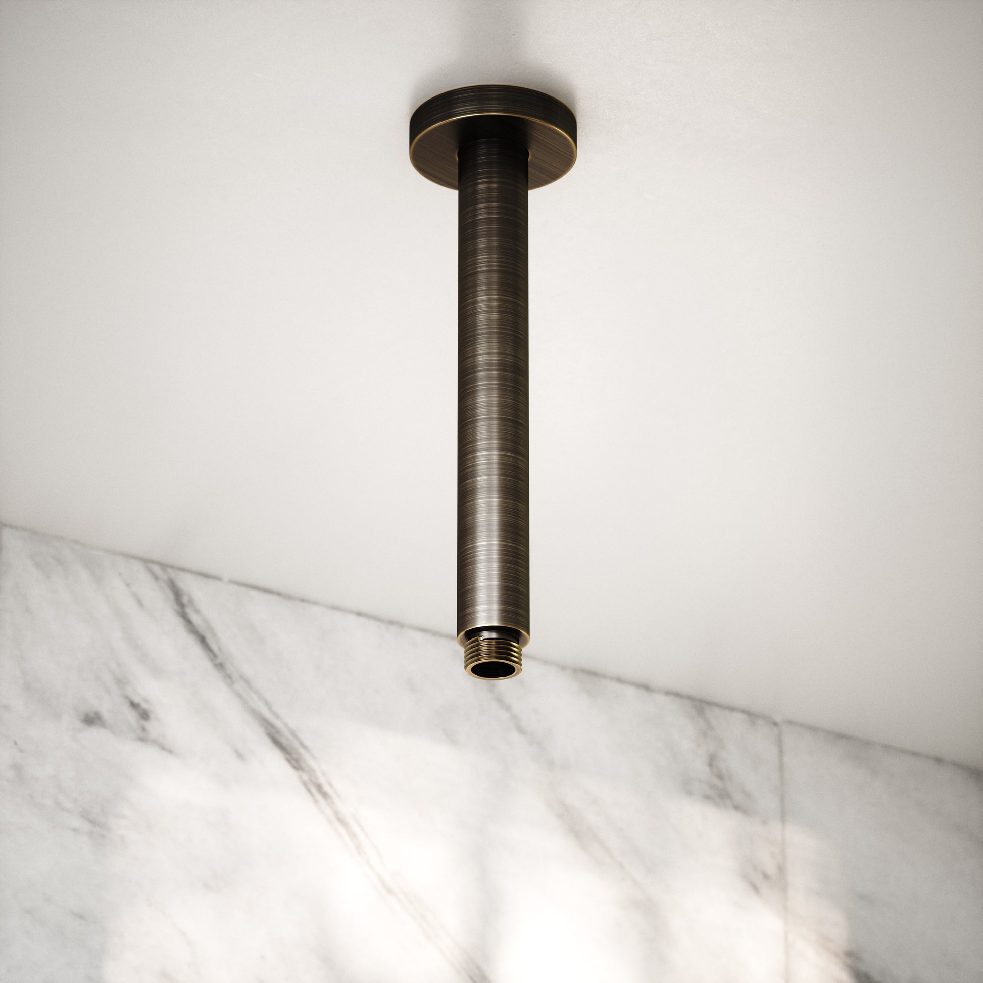 Brushed Bronze Ceiling Mount Shower Arm 200mm