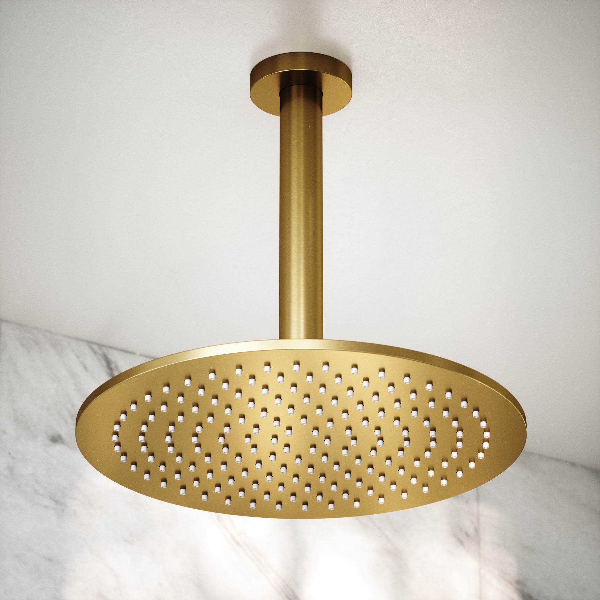 Brushed Gold Ceiling Mount Shower Arm 200mm