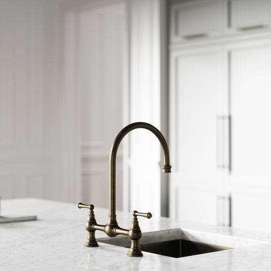 Celeste 2-Hole Traditional Kitchen Tap Brushed Bronze