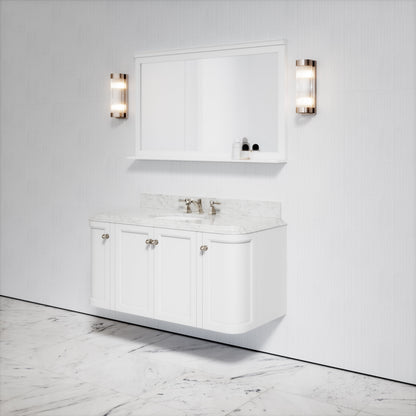 Charsley Carrara Marble Wall Mounted Vanity Unit (Primed White) 1200mm