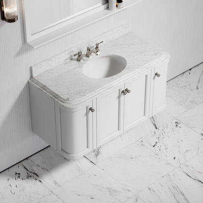 Charsley Carrara Marble Wall Mounted Vanity Unit (Primed White) 1200mm
