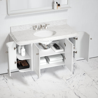 Charsley Carrara Marble Wall Mounted Vanity Unit (Primed White) 1200mm