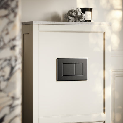 Berkeley Traditional Back to Wall Rimless Toilet with Concealed Cistern, Matte Cream Claridge Housing and Gunmetal Flush Plate