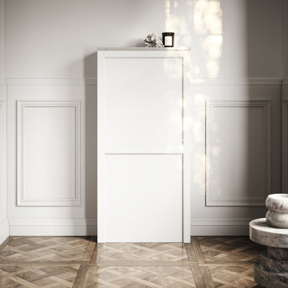 Berkeley Traditional Back to Wall Rimless Toilet with Concealed Cistern, Matte White Claridge Housing and Chrome Flush Plate