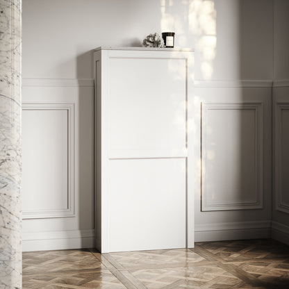 Berkeley Traditional Back to Wall Rimless Toilet with Concealed Cistern, Matte White Claridge Housing and Brushed Stainless Flush Plate