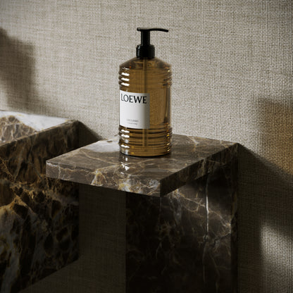 Colonna Dark Emperador Marble Pedestal Shelf