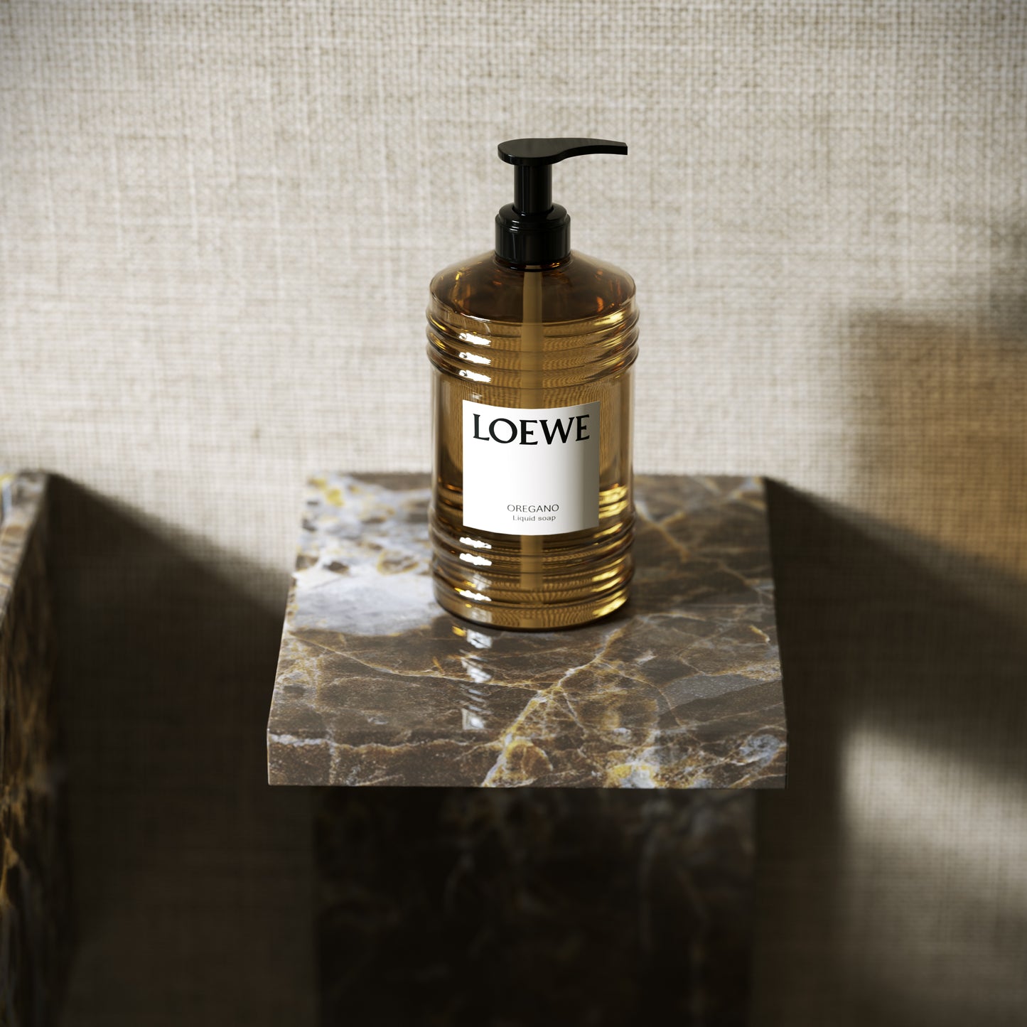 Colonna Dark Emperador Marble Pedestal Shelf