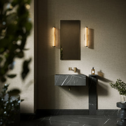 Colonna Pietra Grey Marble Pedestal Shelf