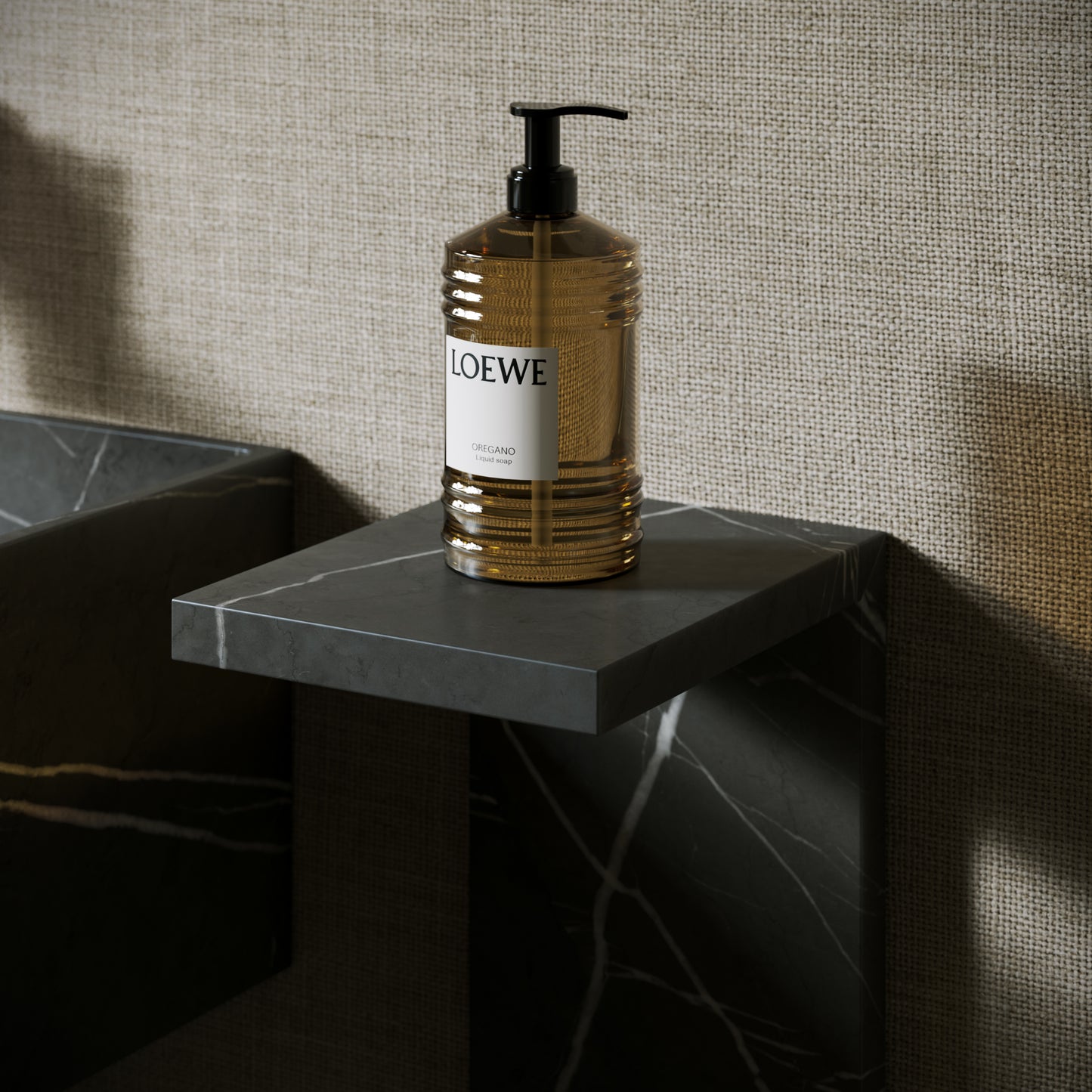 Colonna Pietra Grey Marble Pedestal Shelf