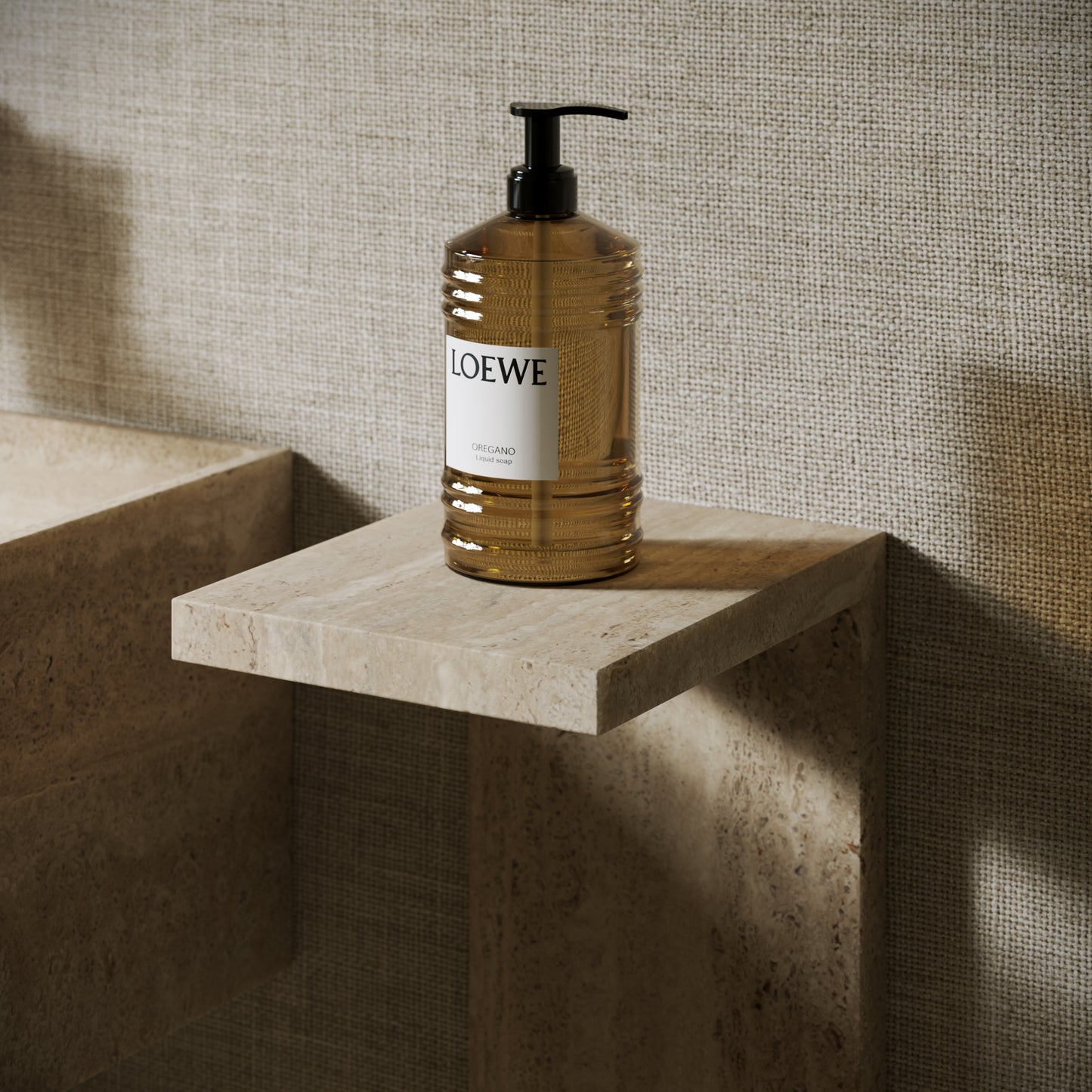Colonna Travertine Stone Pedestal Shelf