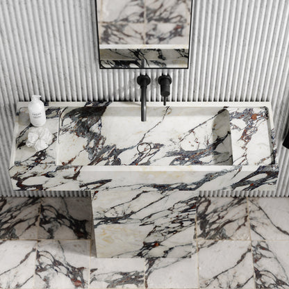 Concerto Calacatta Viola Marble Pedestal Basin 1200mm
