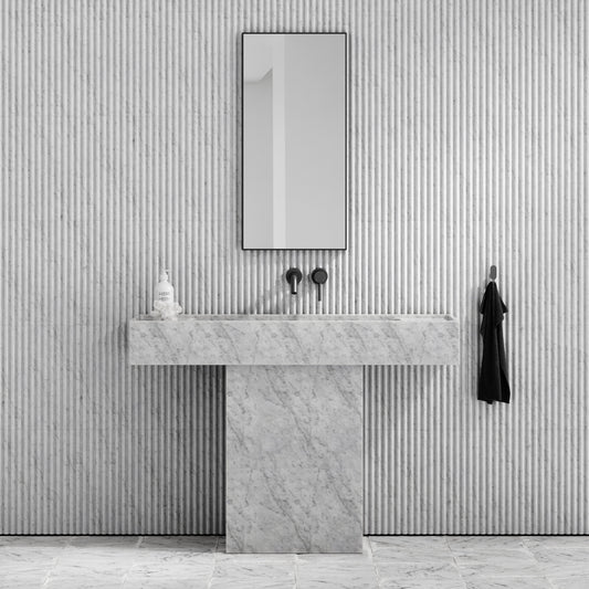 Concerto Carrara Marble Pedestal Basin 1200mm
