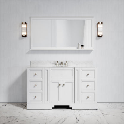 Eaton Carrara Marble Floorstanding Vanity Unit (Primed White) 1400mm