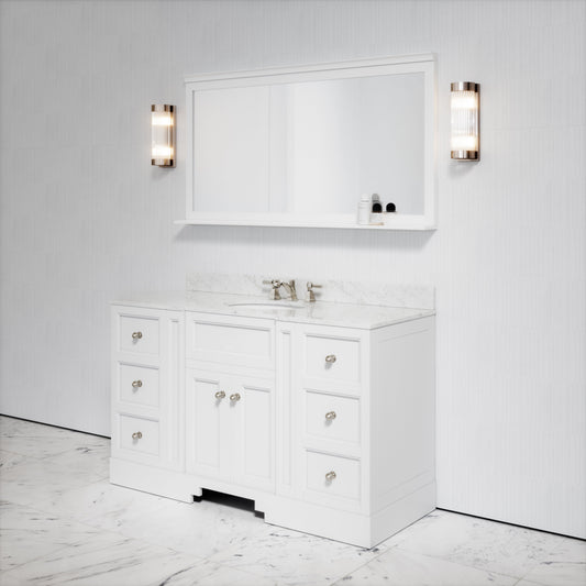 Eaton Carrara Marble Floorstanding Vanity Unit (Primed White) 1400mm
