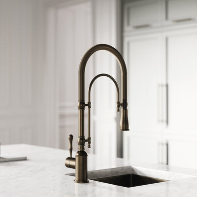Claridge Brushed Bronze Traditional Pull Out Kitchen Tap