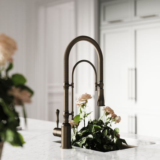 Claridge Traditional Pull Out Kitchen Tap Brushed Bronze