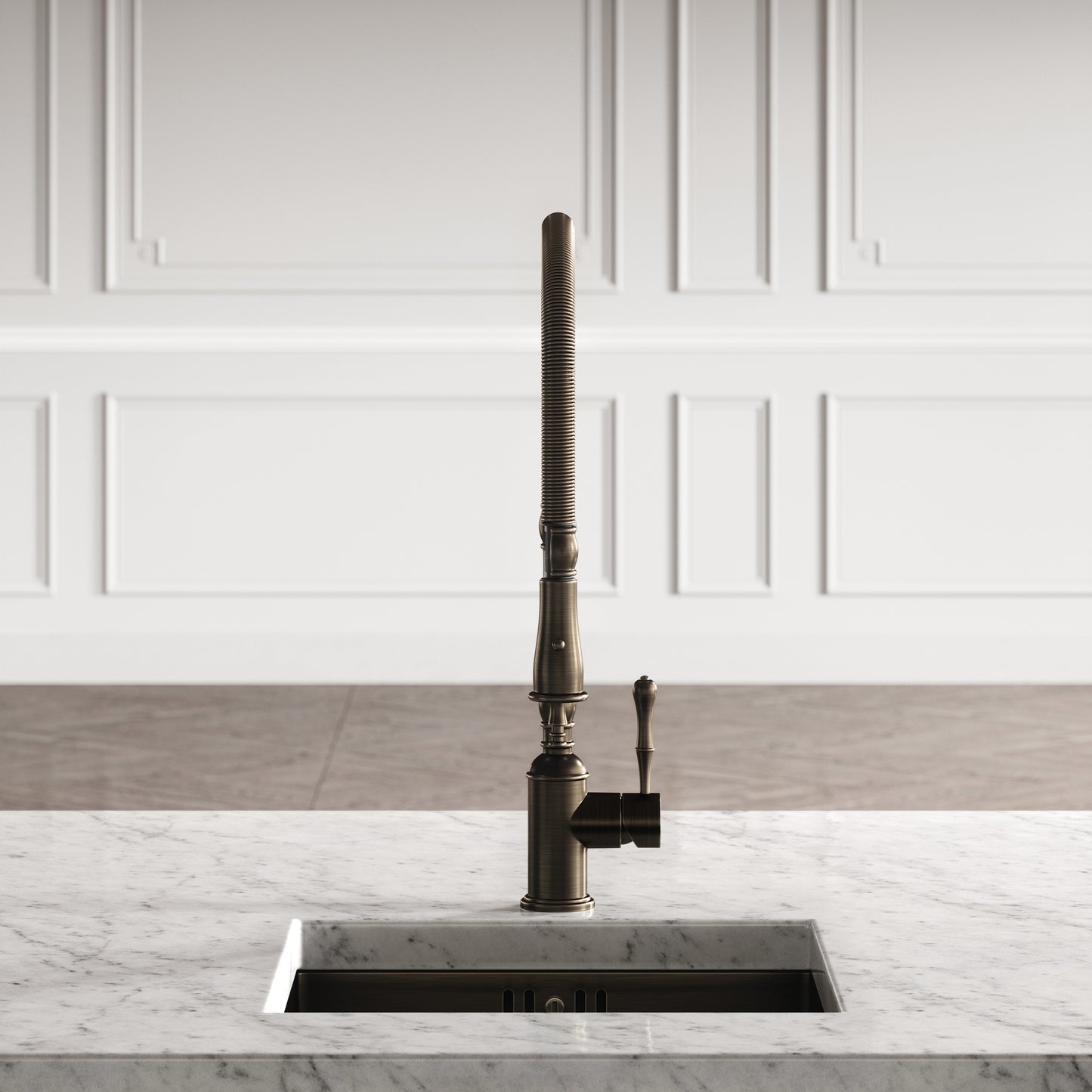 Claridge Traditional Pull Out Kitchen Tap Brushed Bronze