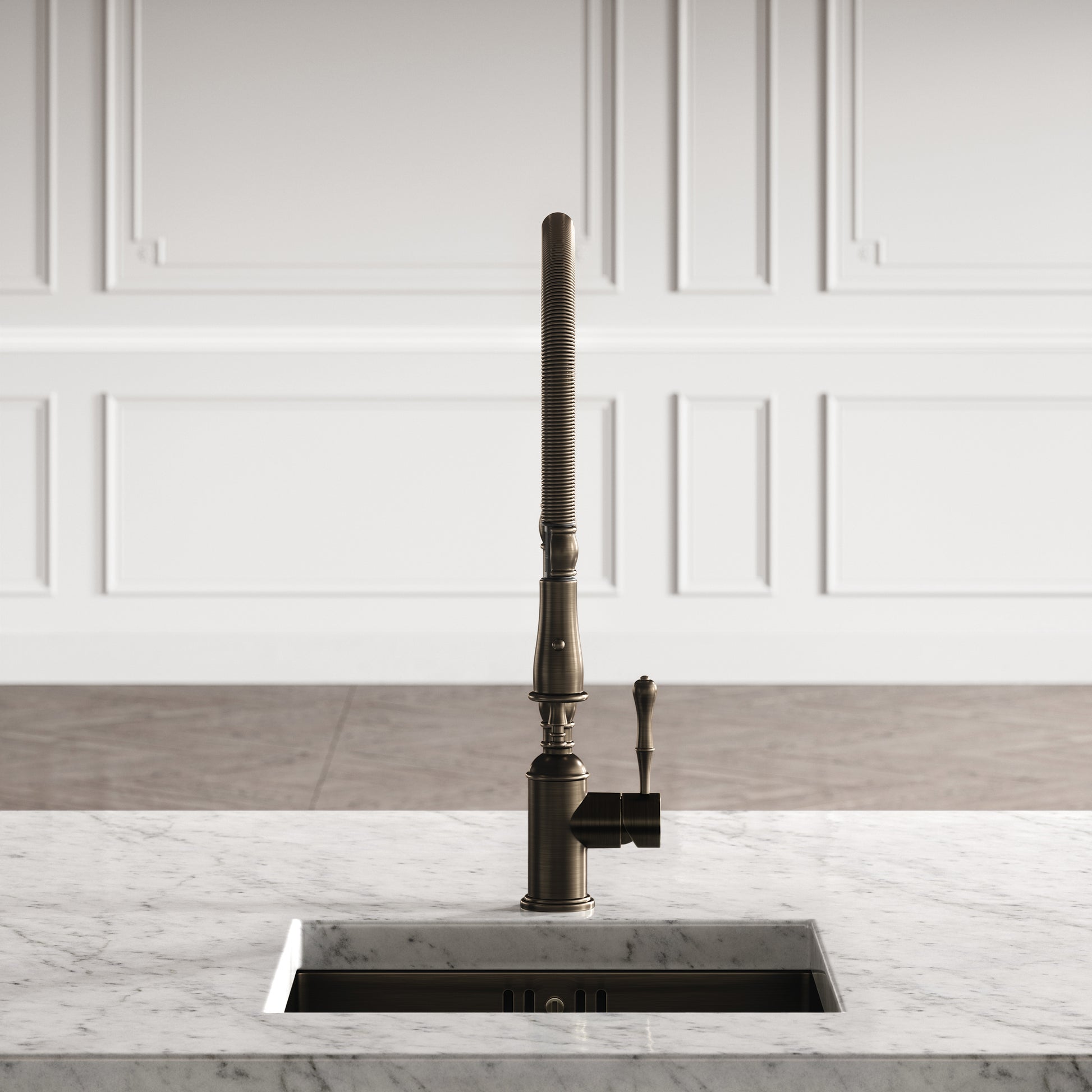 Claridge Traditional Pull Out Kitchen Tap Brushed Bronze