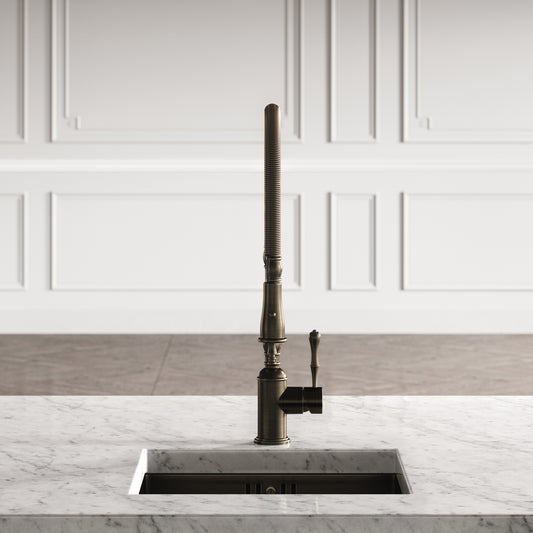 Deco Claridge Brushed Bronze Traditional Pull Out Kitchen Mixer Tap