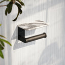 Deka Matte Black Toilet Roll Holder with Shelf
