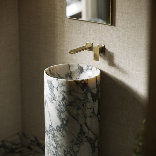 Designo Arabescato Marble Pedestal Basin 400mm