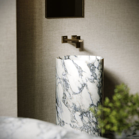 Designo Arabescato Marble Pedestal Basin 400mm