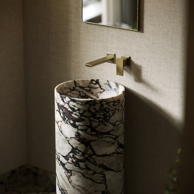 Designo Calacatta Viola Marble Pedestal Basin 400mm