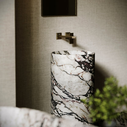 Designo Calacatta Viola Marble Pedestal Basin 400mm