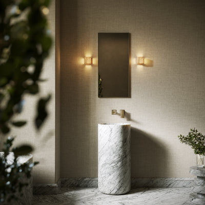 Designo Carrara Marble Pedestal Basin 400mm