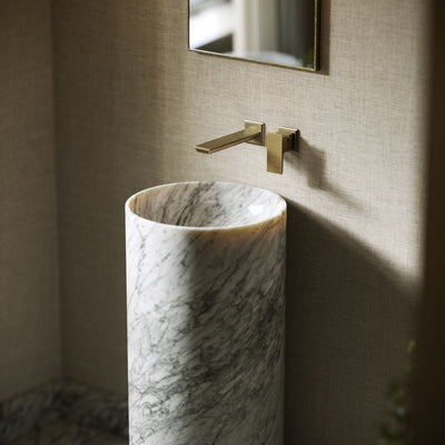 Designo Carrara Marble Pedestal Basin 400mm