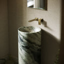 Designo Jade Green Marble Pedestal Basin 400mm