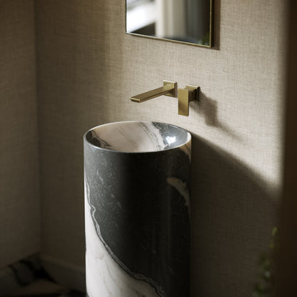 Designo Panda Marble Pedestal Basin 400mm