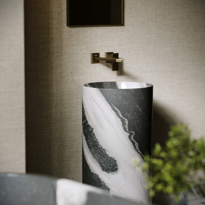 Designo Panda Marble Pedestal Basin 400mm