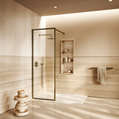 Designo Aged Bronze Complete Walk In Shower Enclosure - KIT A - All Sizes