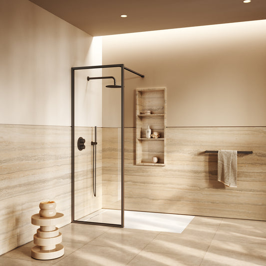 Designo Deep Bronze Complete Walk In Shower Enclosure - KIT A - All Sizes